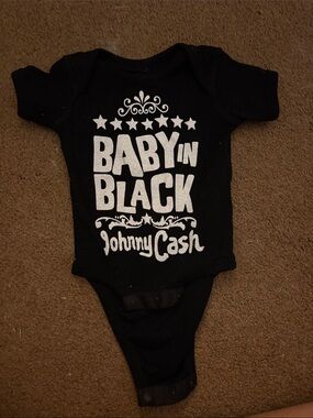 Black 'Baby In Black' Johnny Cash Graphic Baby Bodysuit